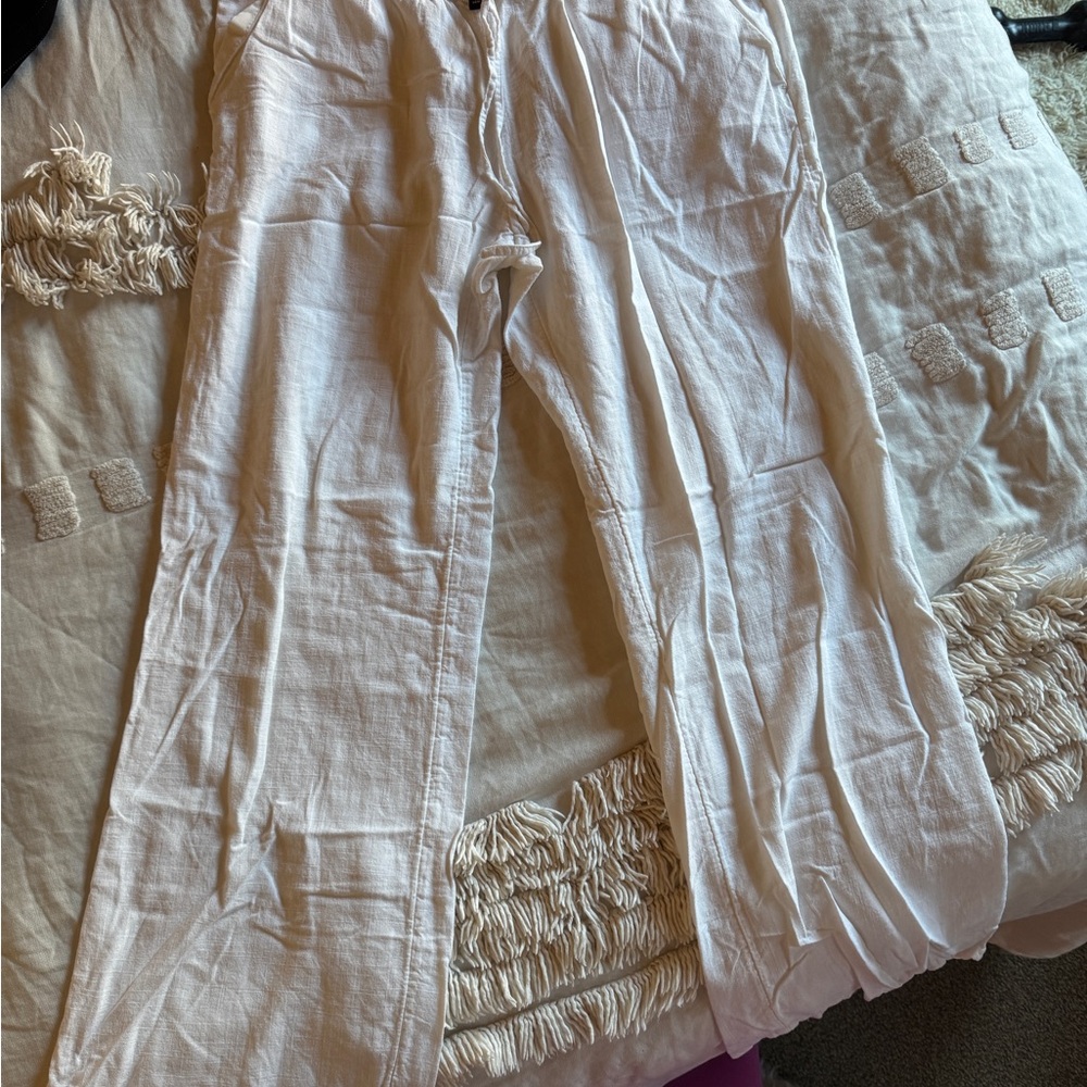 H&M White linen pants